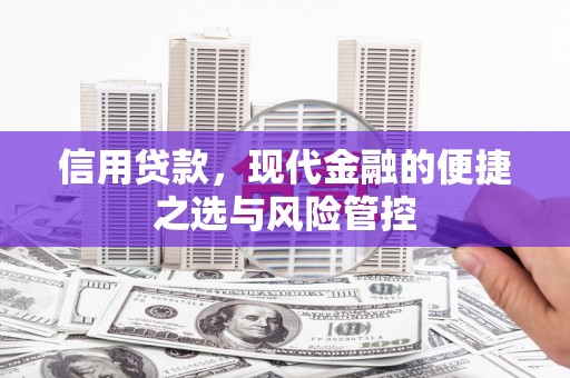 门源信用贷款，现代金融的便捷之选与风险管控