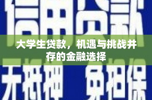 门源大学生贷款，机遇与挑战并存的金融选择