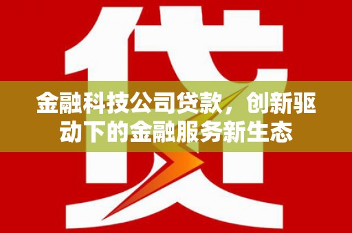 门源金融科技公司贷款，创新驱动下的金融服务新生态