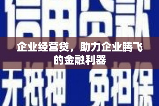 门源企业经营贷，助力企业腾飞的金融利器
