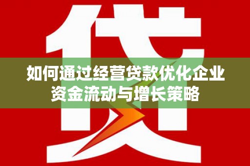 门源如何通过经营贷款优化企业资金流动与增长策略
