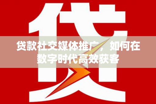 门源贷款社交媒体推广，如何在数字时代高效获客