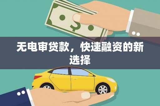 门源无电审贷款，快速融资的新选择