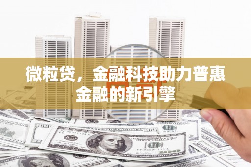 门源微粒贷，金融科技助力普惠金融的新引擎