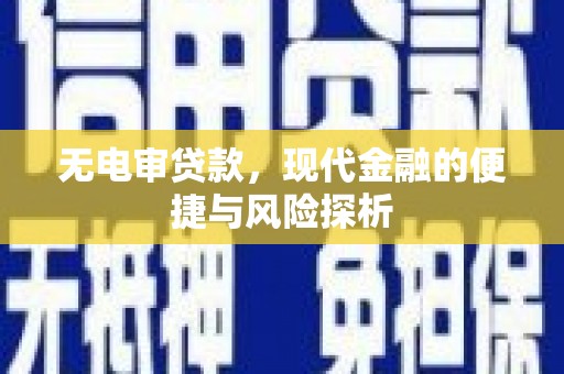 门源无电审贷款，现代金融的便捷与风险探析