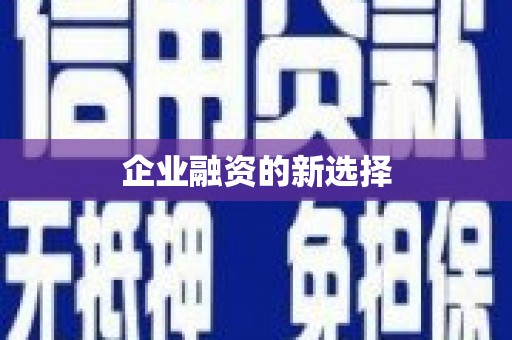 门源企业融资的新选择