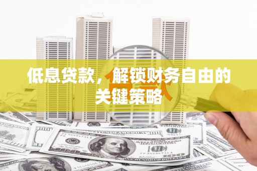 门源低息贷款，解锁财务自由的关键策略
