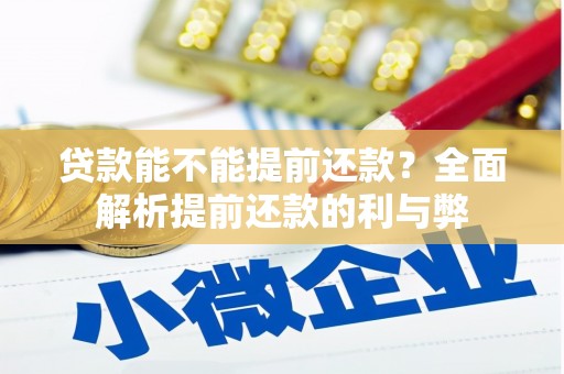 门源贷款能不能提前还款？全面解析提前还款的利与弊