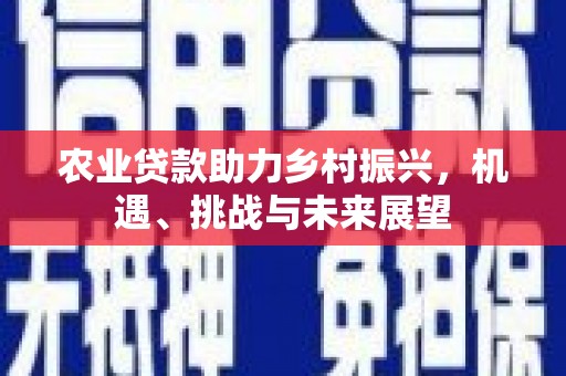 门源农业贷款助力乡村振兴，机遇、挑战与未来展望