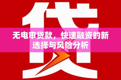 门源无电审贷款，快速融资的新选择与风险分析