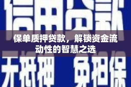 门源保单质押贷款，解锁资金流动性的智慧之选