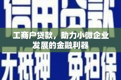 门源工商户贷款，助力小微企业发展的金融利器