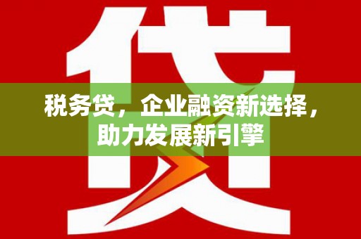 门源税务贷，企业融资新选择，助力发展新引擎