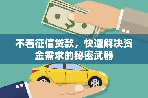 门源不看征信贷款，快速解决资金需求的秘密武器