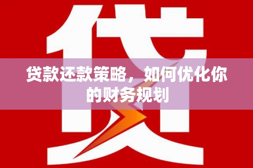 门源贷款还款策略，如何优化你的财务规划