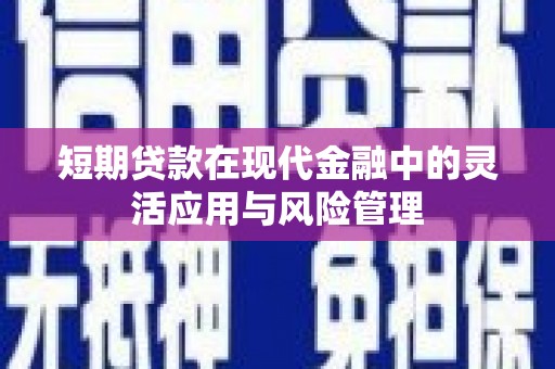 门源短期贷款在现代金融中的灵活应用与风险管理