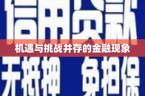 门源机遇与挑战并存的金融现象